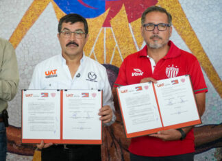 Firma la UAT alianza deportiva entre Correcaminos y el Club Necaxa de la Liga MX