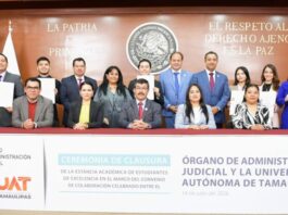 Estudiantes de excelencia de la UAT concluyen estancia en el Órgano de Administración Judicial